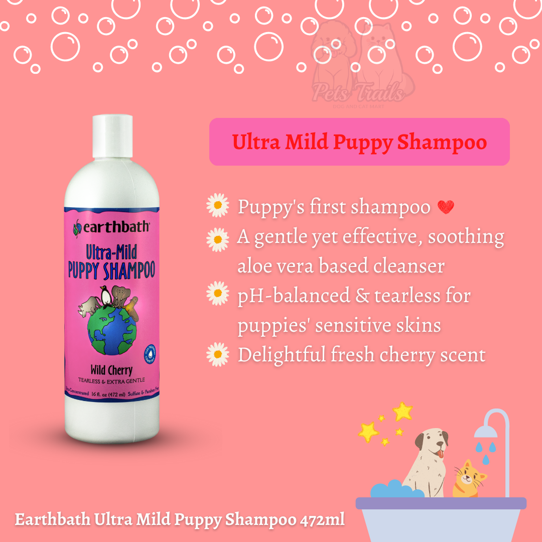 Earthbath Pet Shampoo Mild Puppy Shampoo with Cherry scent for Dogs  Puppies 472ml