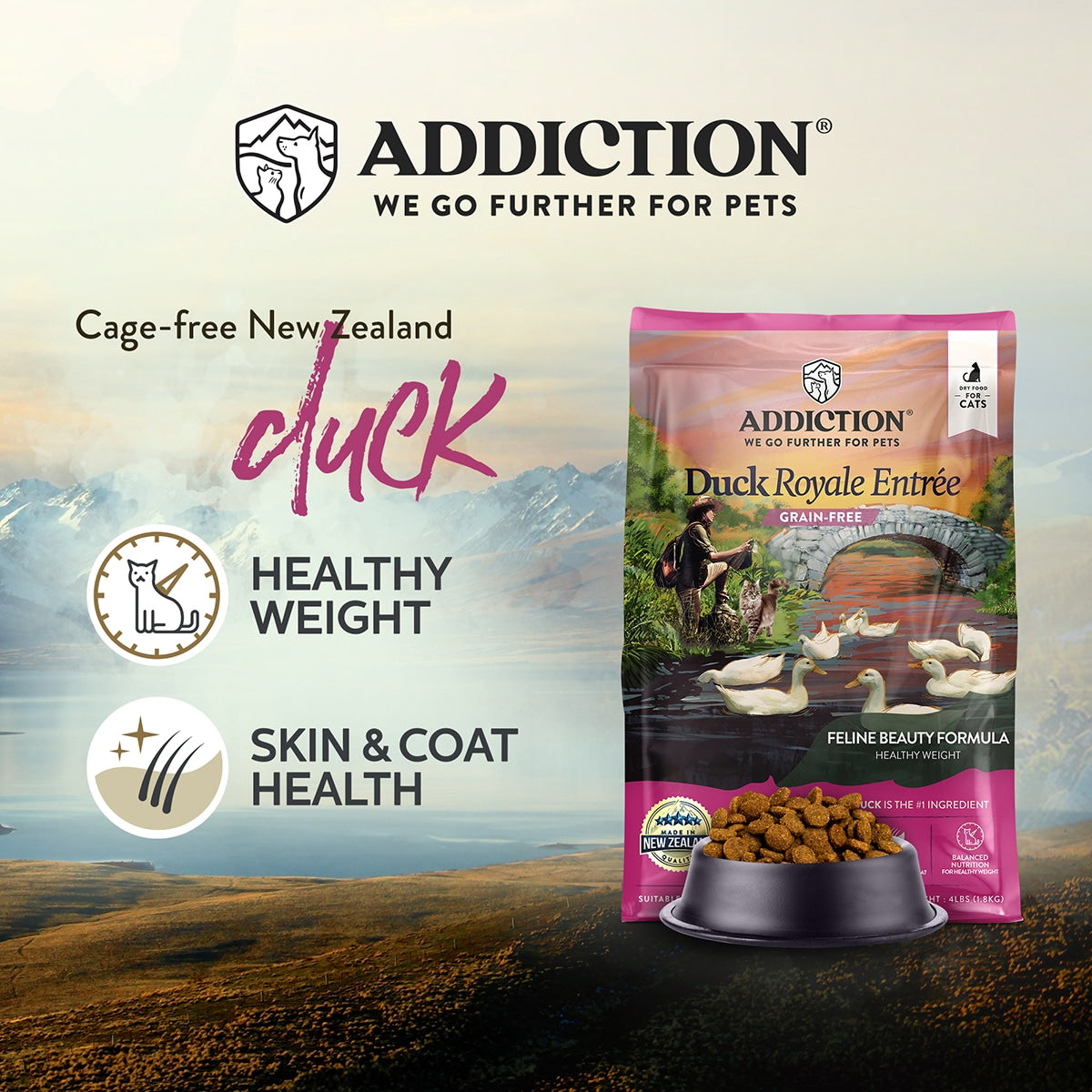 ADDICTION DUCK ROYAL GRAIN FREE CAT DRY FOOD