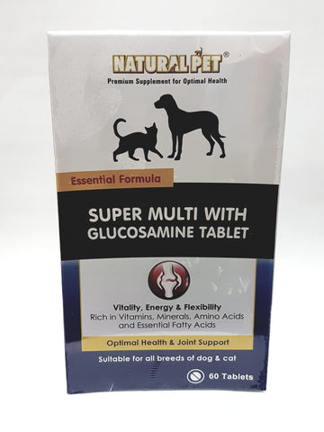 NATURAL PET SUPER MULTI WITH GLUCOSAMINE TAB FOR OPTIMAL HEALTH & JOINT SUPPORT 60's
