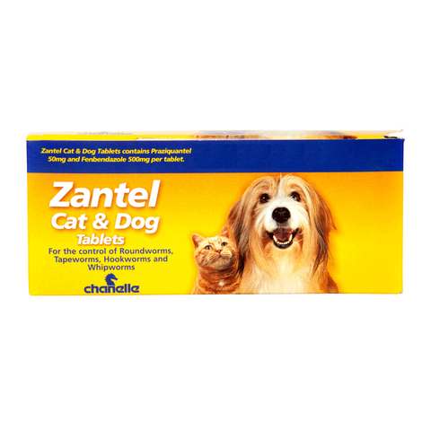 ZANTEL Tablets for DOGS & CATS against ROUNDWORMS, HOOKWORMS, WHIPWORMS and TAPEWORMS