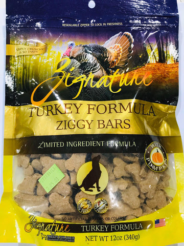 ZIGNATURE TURKEY DOG BISCUIT TREATS 12OZ