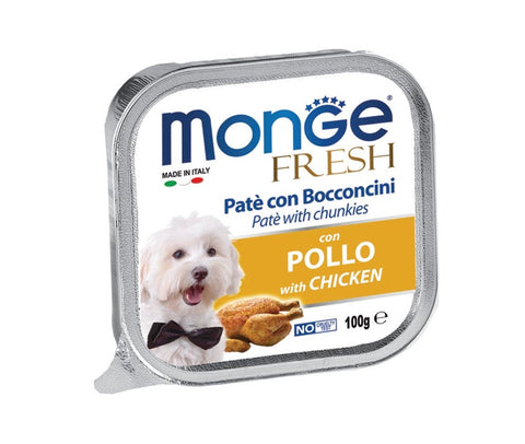 MONGE Fresh Paté and Chunkies with Chicken 100G