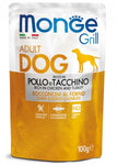MONGE Grill Chicken & Turkey 100G Oven Cooked Chunkies for Adult Dogs
